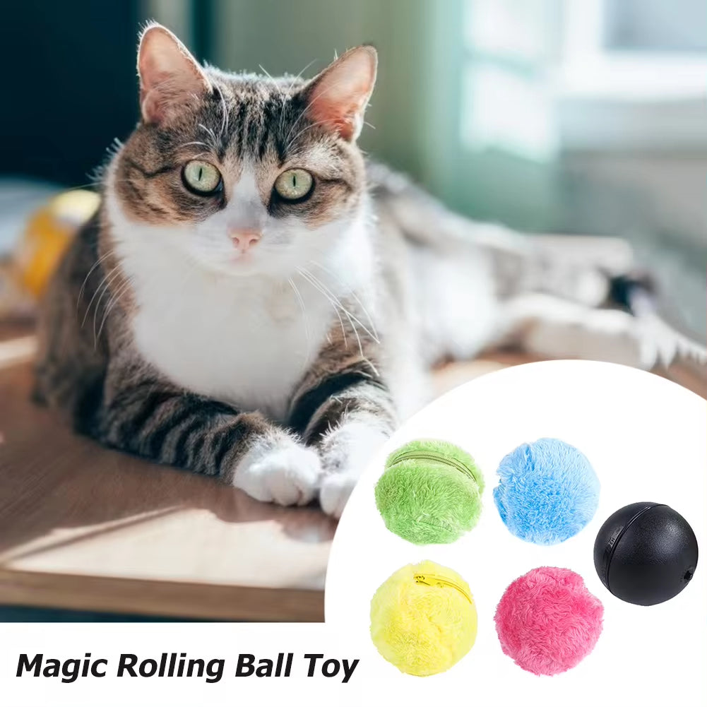 Magic Roller Ball Activation Automatic Ball Dog Cat Interactive Funny Chew Plush Electric Rolling Ball Pet Dog Cat Toy